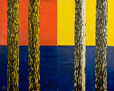 Pinetum III (Red, Yellow, Blue), Copyright 2008, Irving Guyer